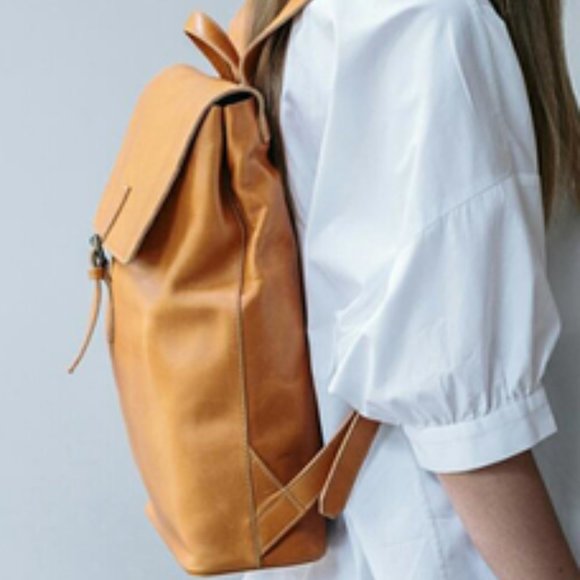 NEW! Le Bas Leather Backpack - Tan main image 9